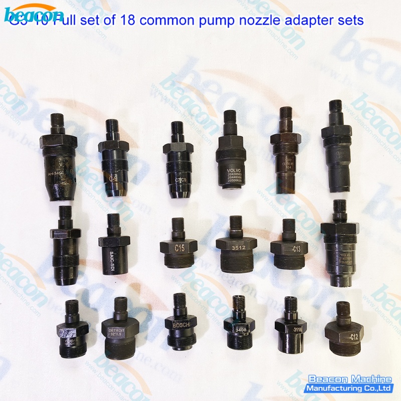 {G3-10 Juego completo de 18 adaptadores de boquilla de bomba comunes para motores diésel BOSCH M11 N14 Volvo C7 C9 C12 C13 C15 3512 y 3116}