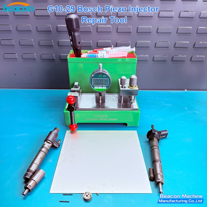 {G10-29 Kit de herramientas para la reparación de inyectores piezoeléctricos Bosch Válvula de control medición de carrera rectificado y ajuste.}