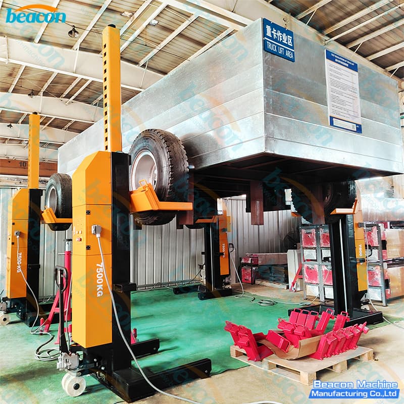 {BC-4175 Elevador de camión de columna móvil conectado por cable de 30 toneladas para reparación de camiones y autobuses}