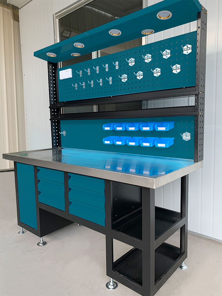 BT-I mesa trabajo con cajones panel perforado