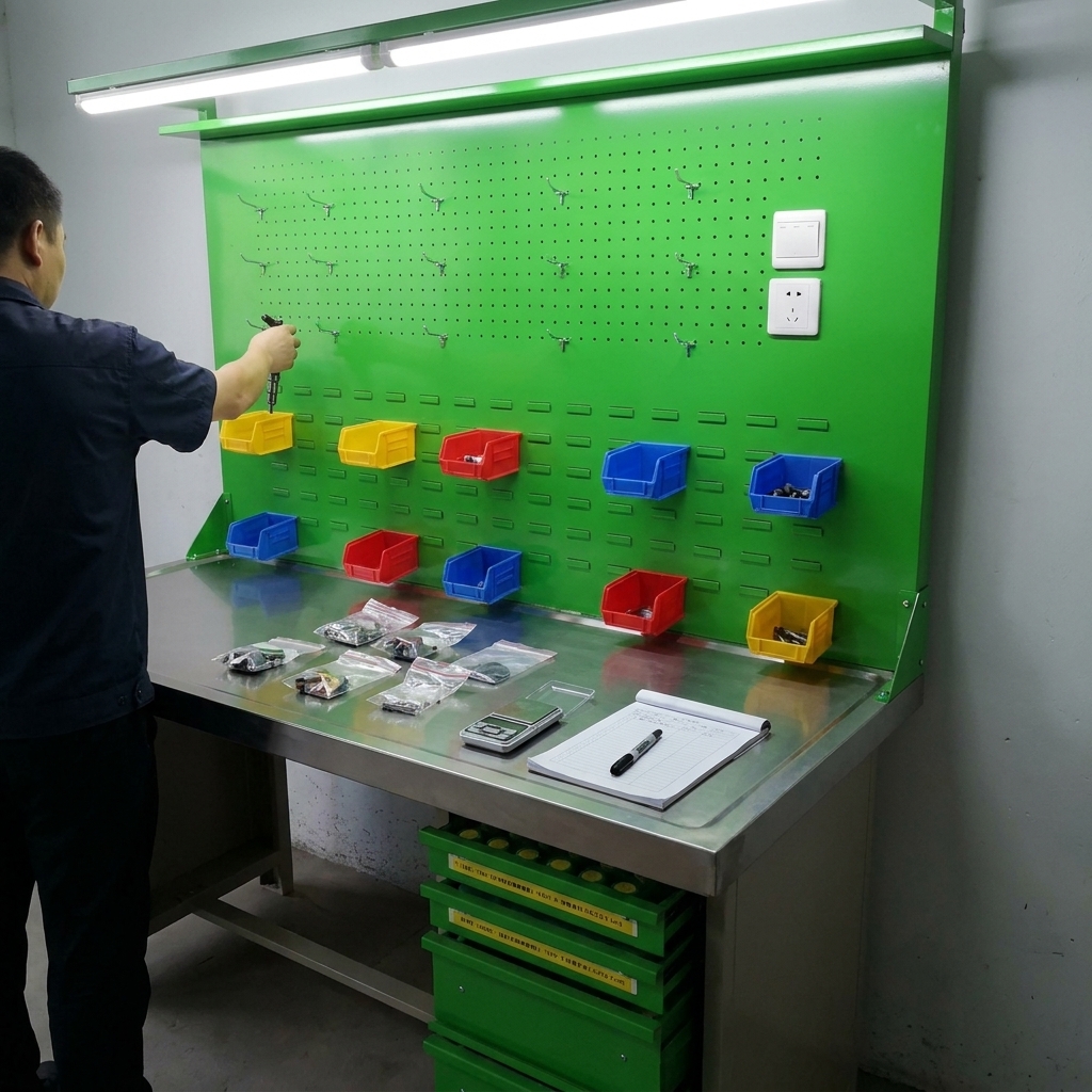 {GT-F Mesa Trabajo Taller Cajones Organizador Piezas}
