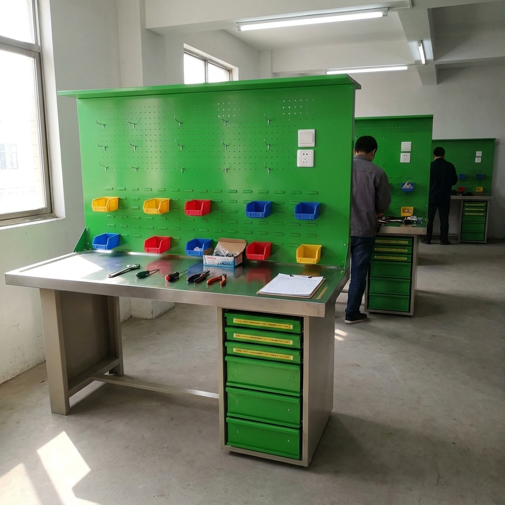 {GT-F Mesa Trabajo Taller Cajones Organizador Piezas}