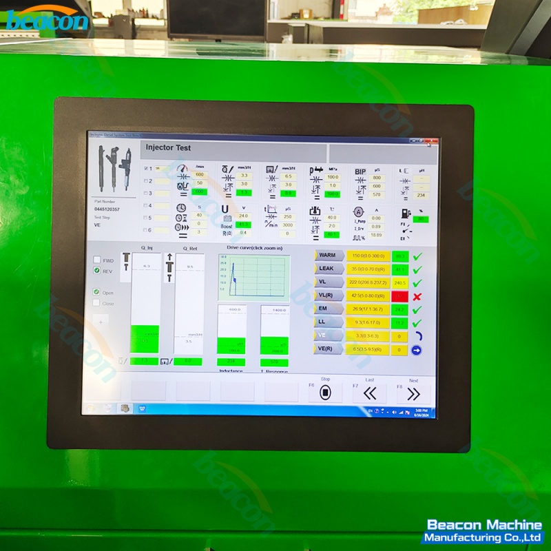 banco de pruebas de máquina de baliza